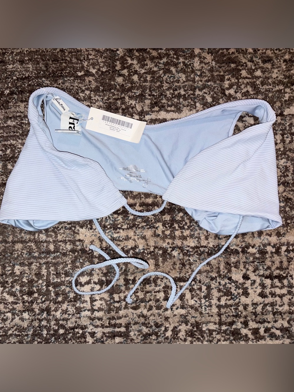 Frankies Bikinis “Shea” Ribbed Top — Cloud Blue, Size M, NWT